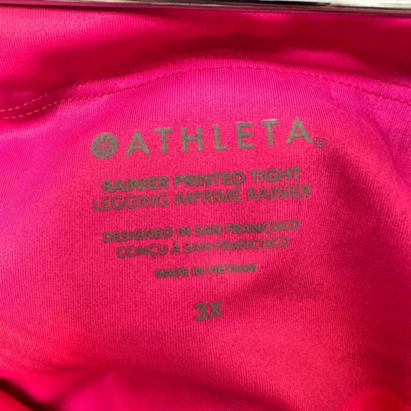 NEW ATHLETA Rainier Printed Pink Athletic‎ Leggings Tight Women's 3X - Picture 7 of 14